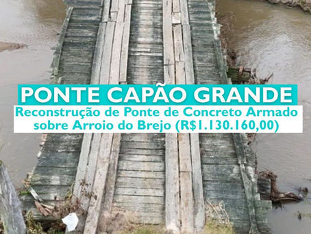 Pontes serão reconstruídas na Estrada Costa Doce, que liga Arambaré ao Distrito de Santa Rita do Sul