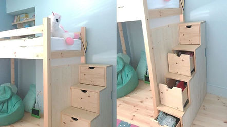 cabin bed drawer steps