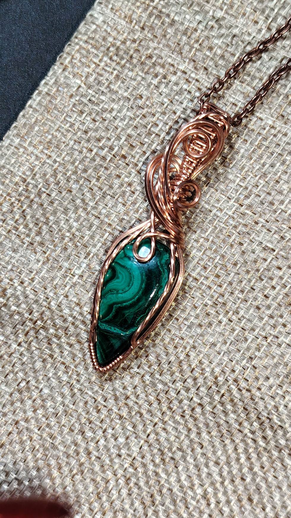 Thumbnail: Rooted Watch — Malachite Pendant | Bare Copper | One of a Kind