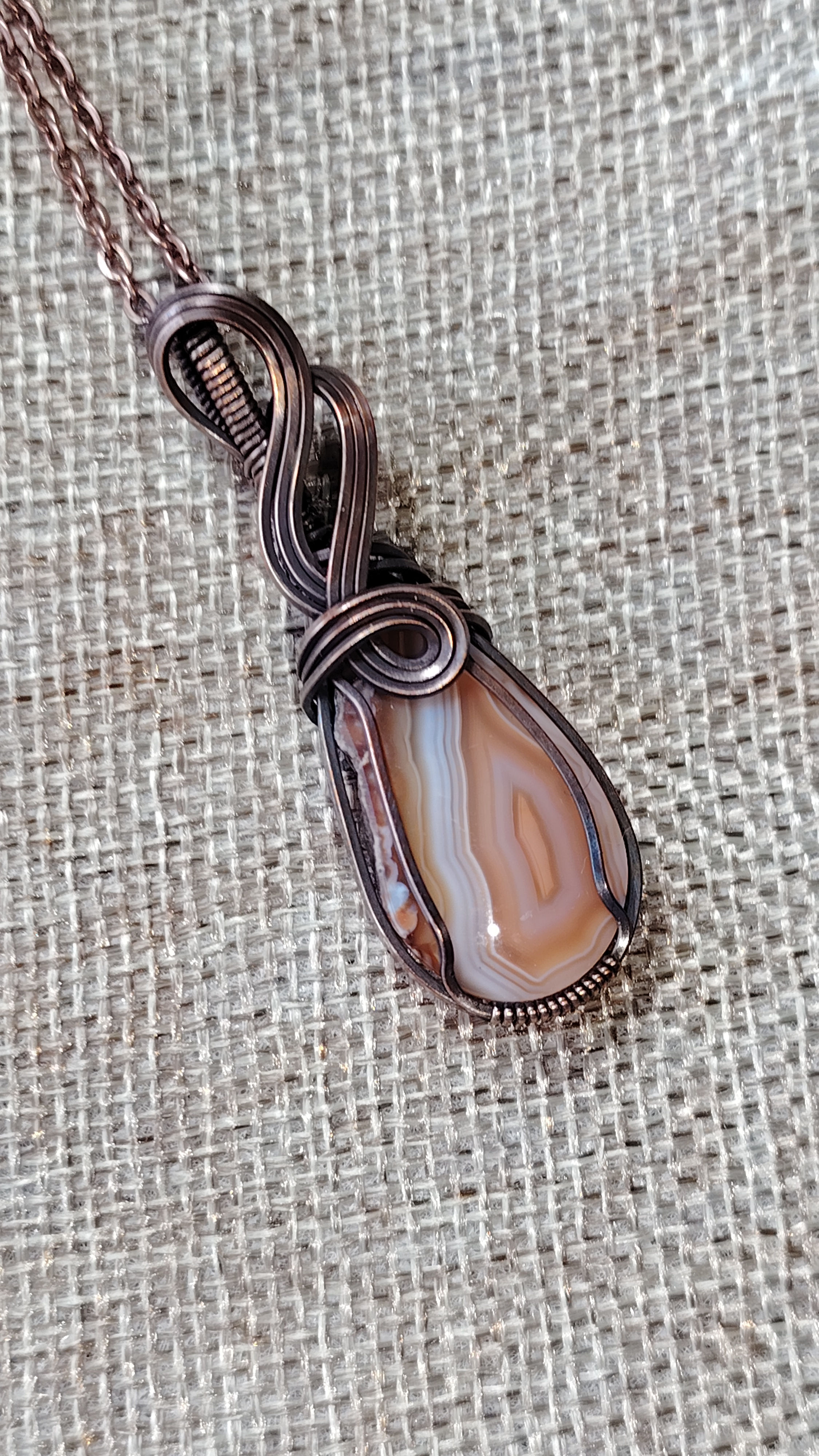 Seraphae | Carnelian Pendant | Oxidised Copper Wire | One of a Kind