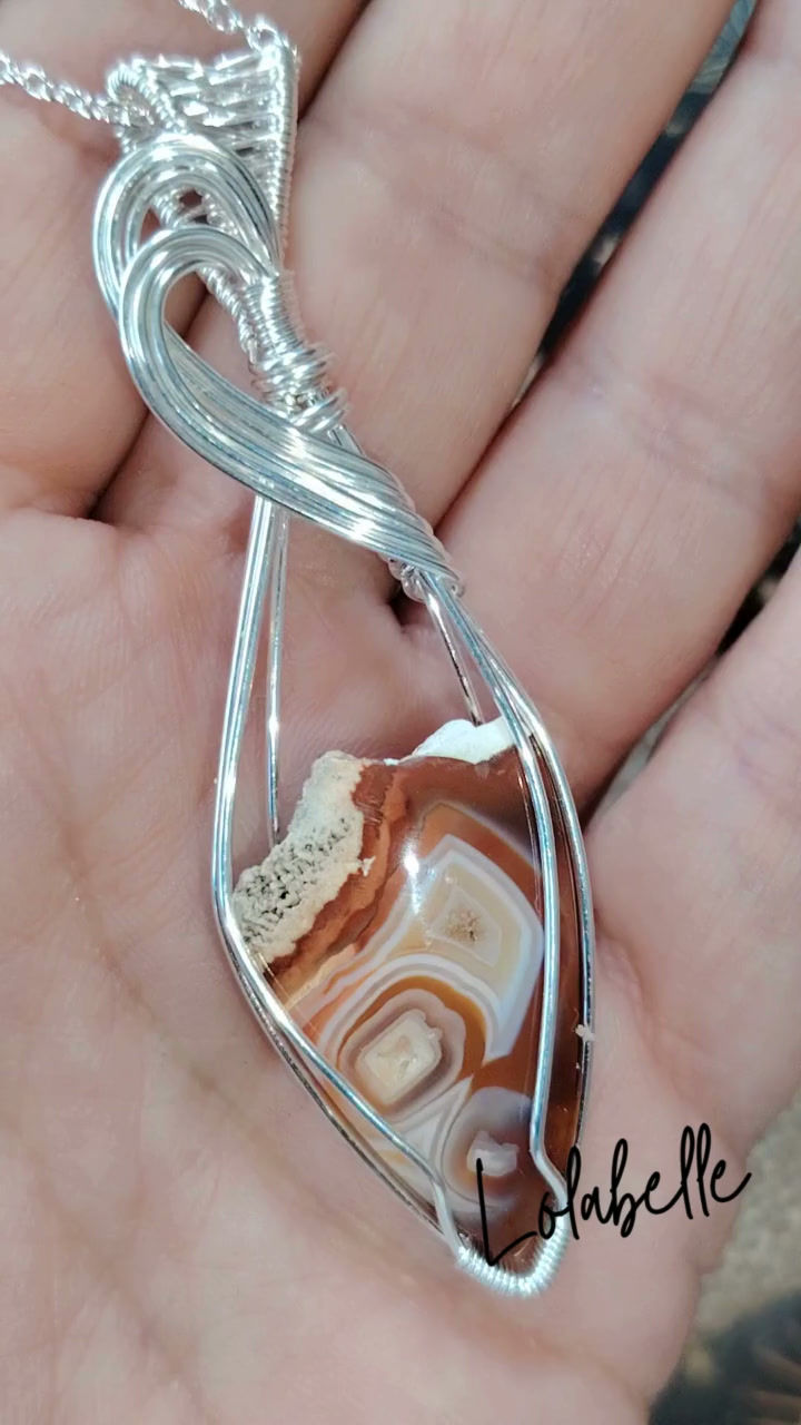 Thumbnail: Aurivelle – Carnelian Pendant in Silver Filled Copper