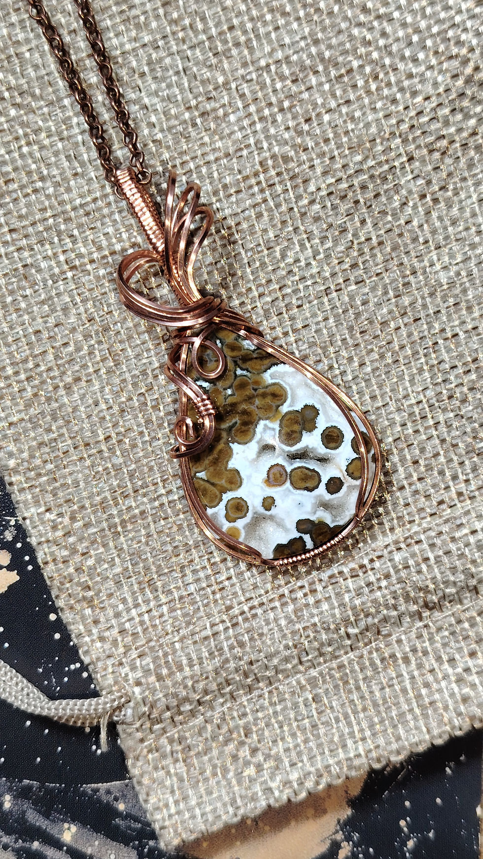 Thumbnail: The Long Tide — Ocean Jasper Pendant | Bare Copper
