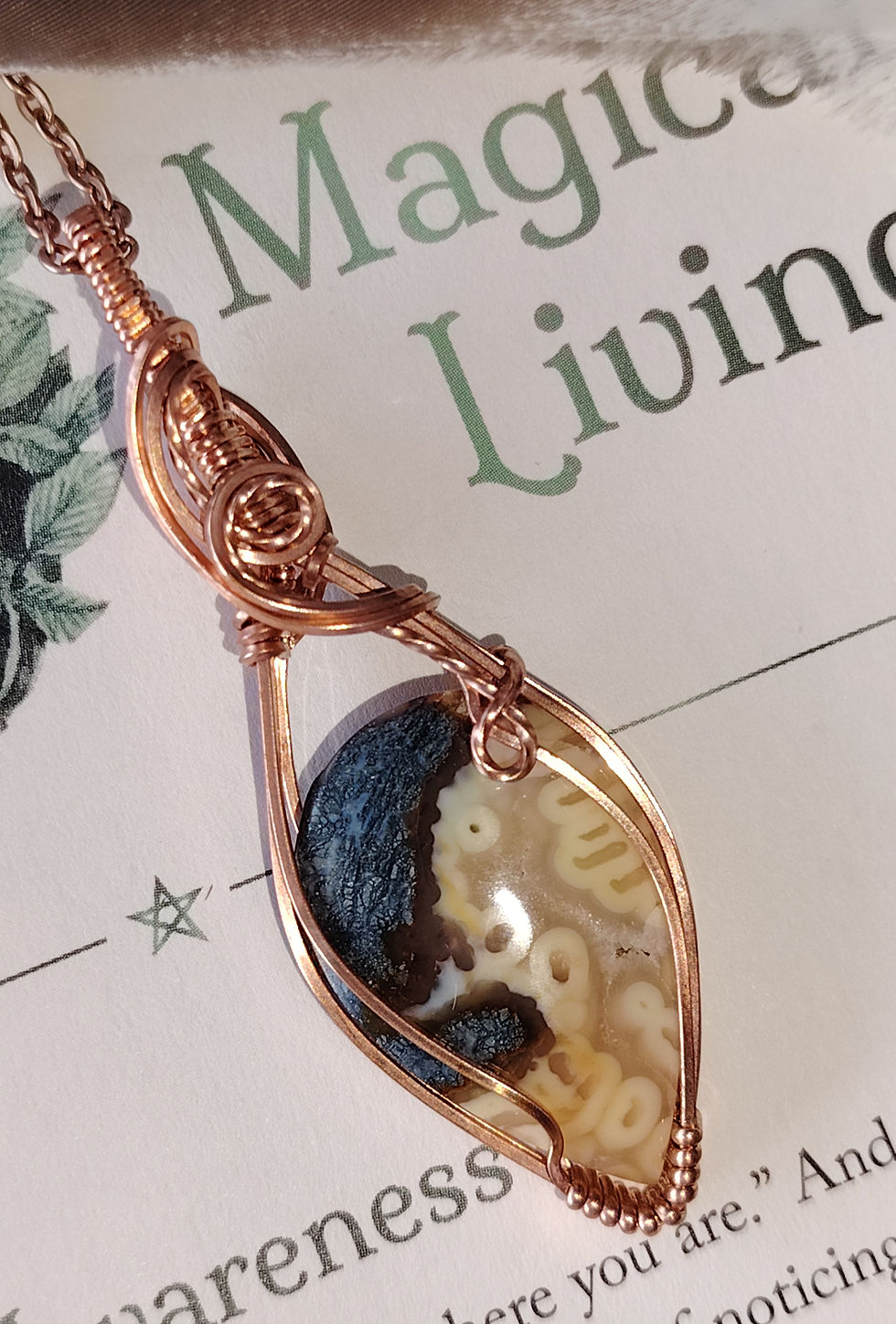 Thumbnail: Mariselle — Marcasite Pendant | Bare Copper | Reversible | One of a Kind