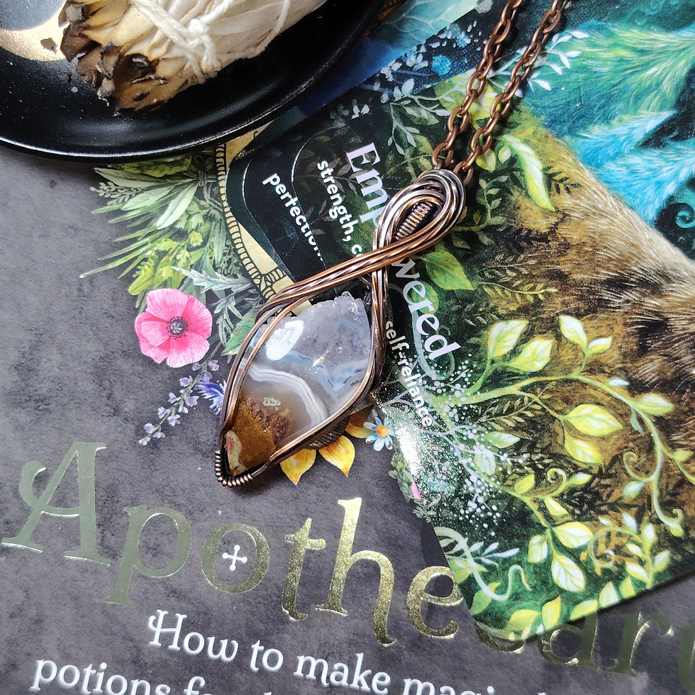 Thumbnail: Eldermere | Ternate Moss Agate Pendant in Oxidised Copper | One of a Kind