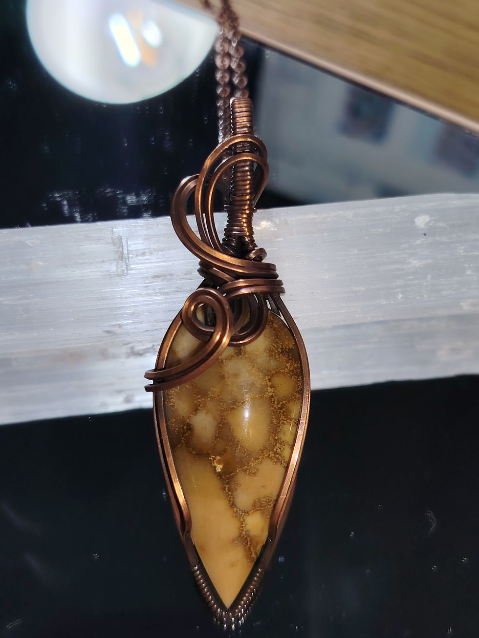 Thumbnail: Rootspell – Petrified Wood Pendant | Ancient Grounding Crystal Jewellery