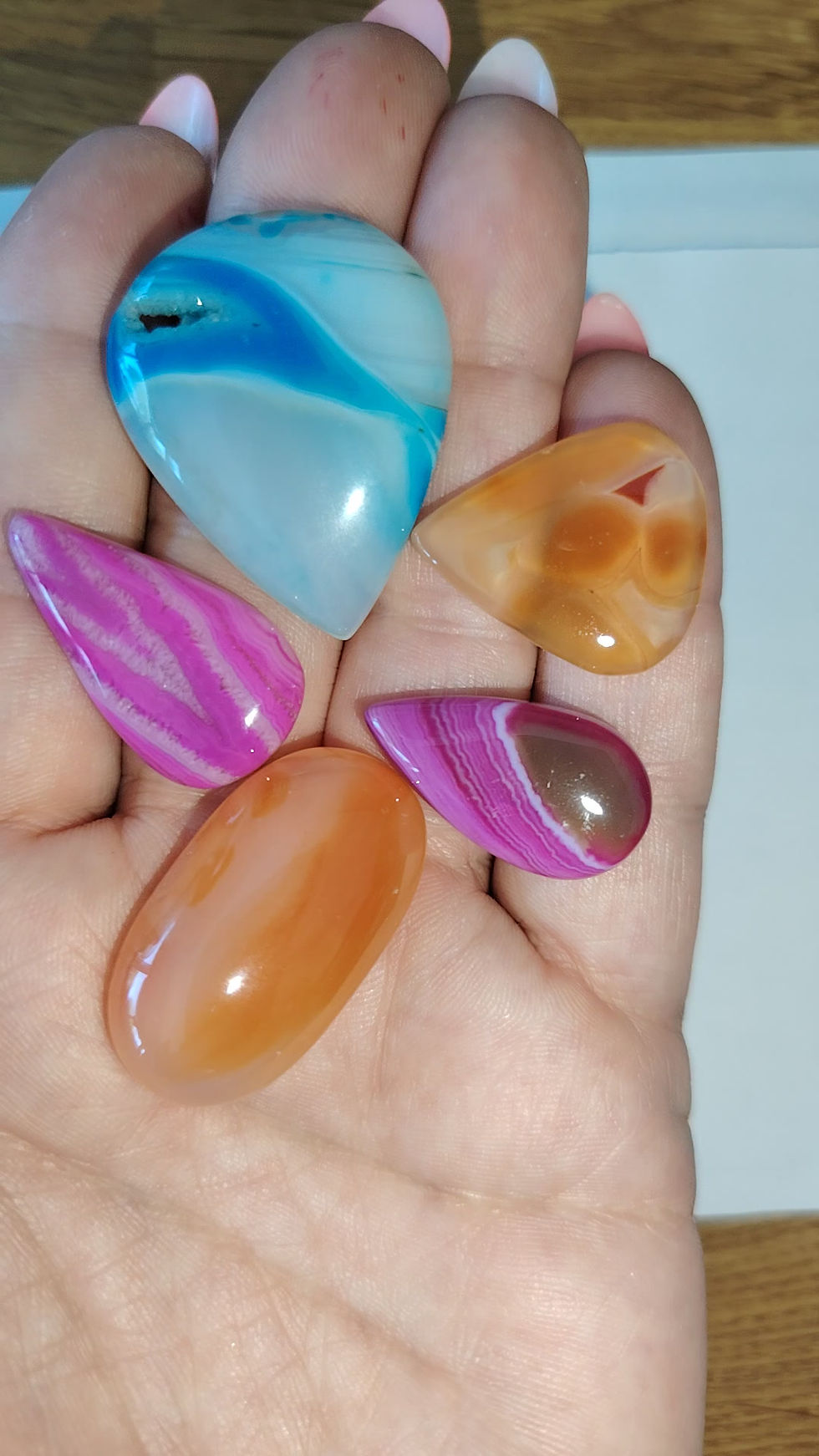 Thumbnail: Dyed Agate Cabochon Bundle – 5 Piece Jewellery Making & Wire Wrapping Set