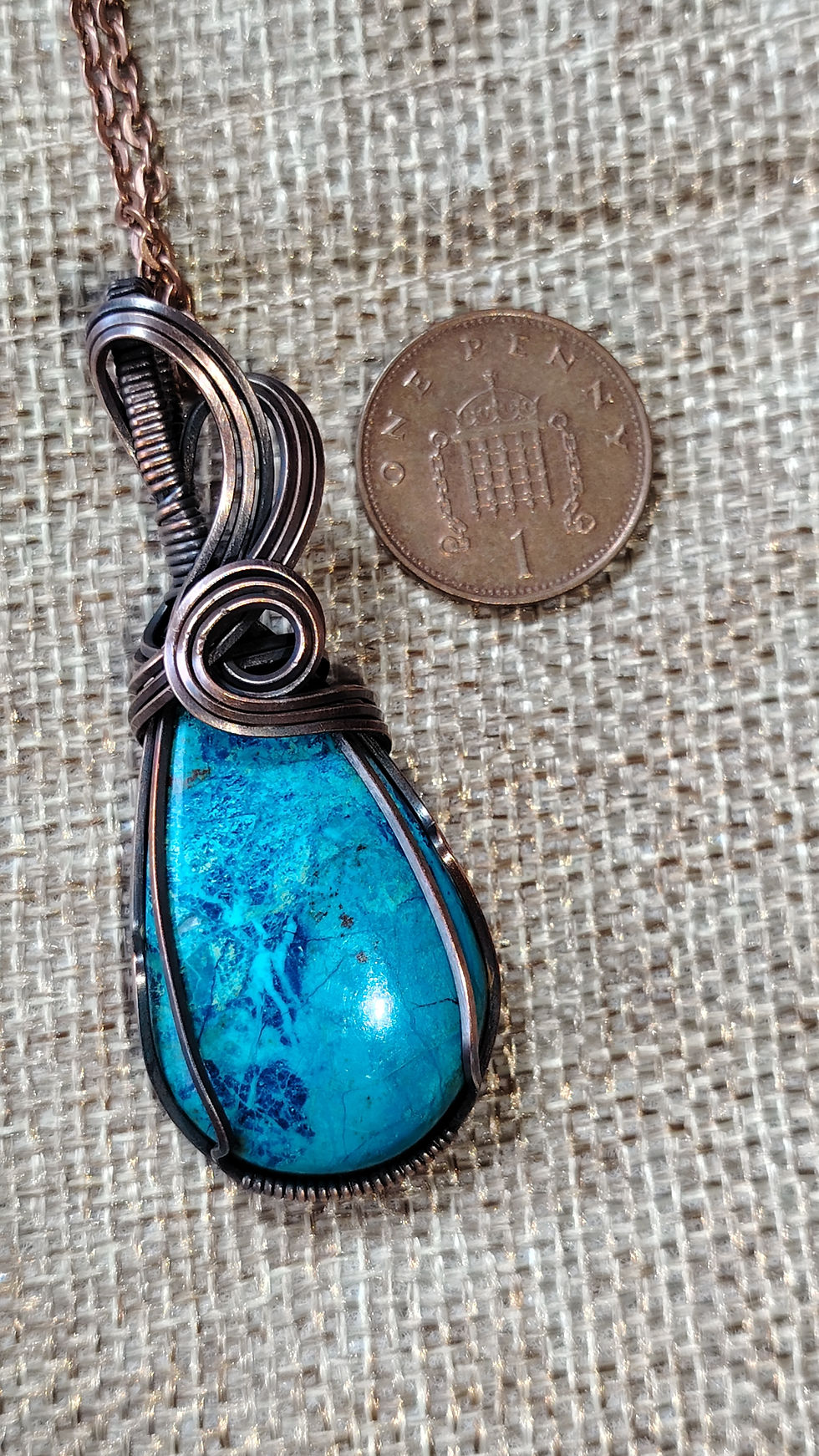 Thumbnail: Velaryn | Shattuckite Statement Pendant | Oxidised Copper Wire | One of a Kind