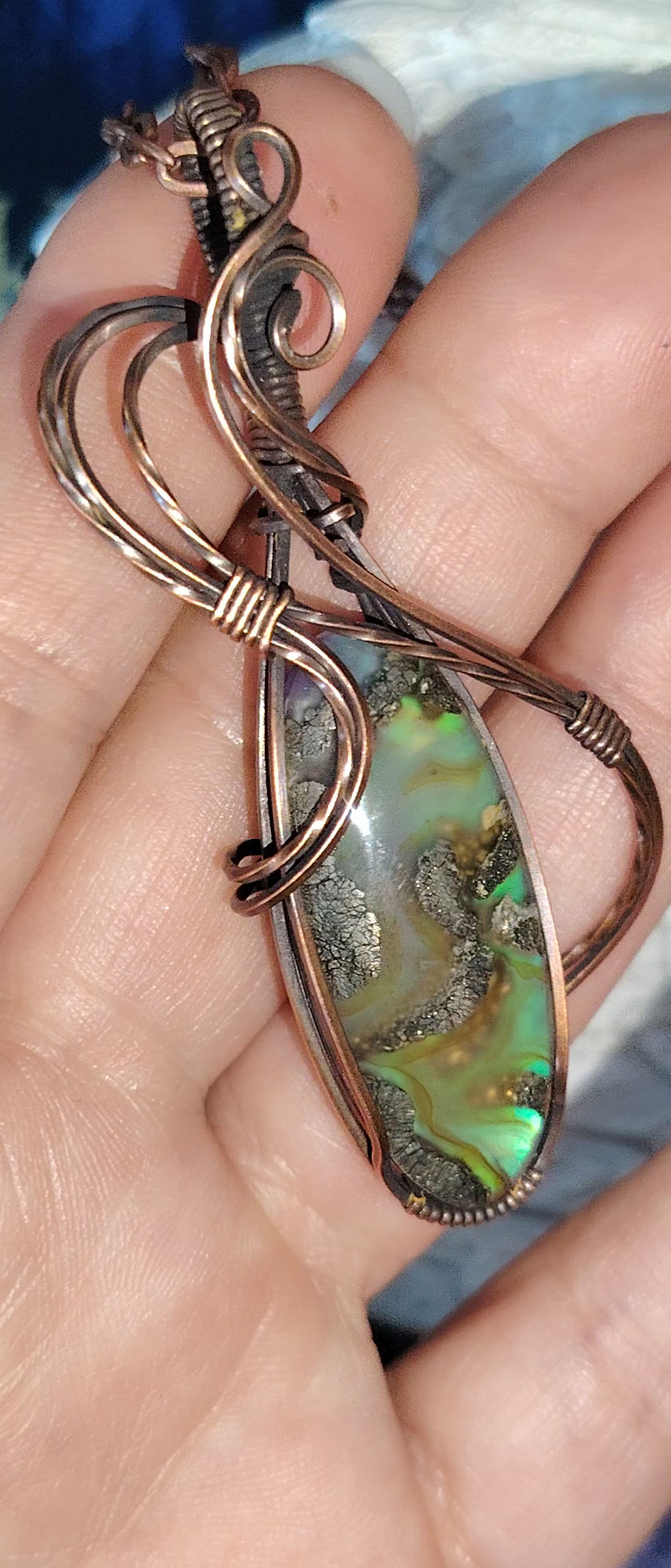 Thumbnail: Oceanspell | Marcasite Doublet Pendant | Oxidised Copper | one of a Kind