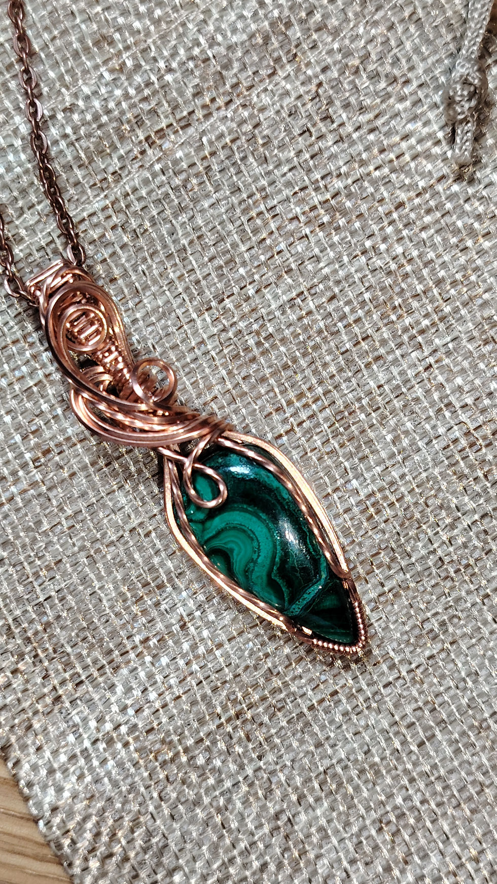 Thumbnail: Rooted Watch — Malachite Pendant | Bare Copper | One of a Kind