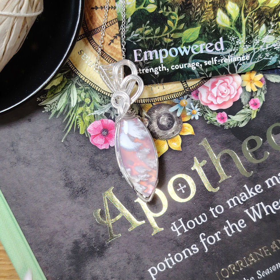 Thumbnail: Lilac Dawn | Plume Agate Doublet Pendant | Silver Filled Copper | One of a Kind