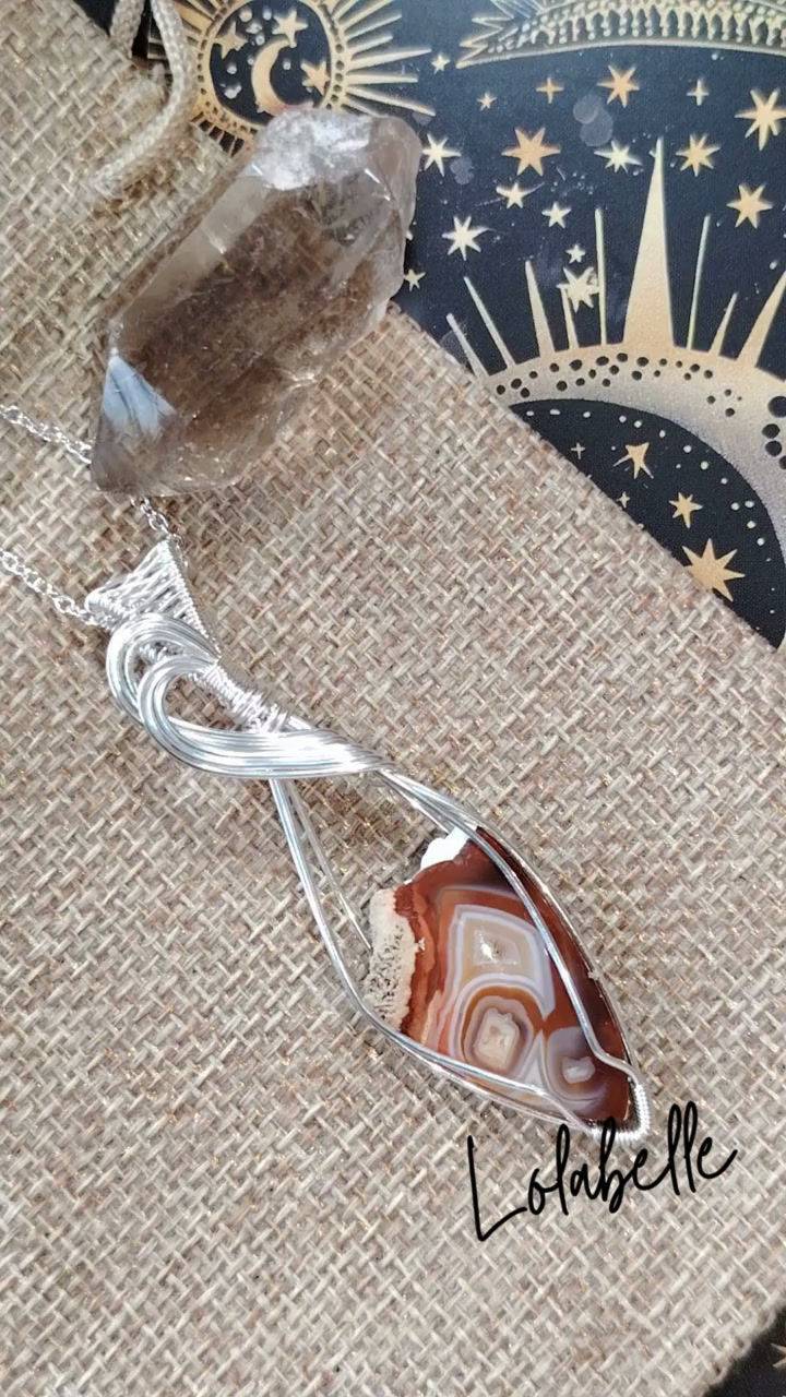 Thumbnail: Aurivelle – Carnelian Pendant in Silver Filled Copper