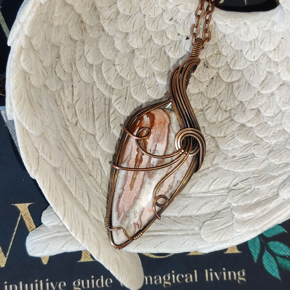 Thumbnail: Tenderhush | Rhodochrosite Pendant | Oxidised Copper Necklace | One of a Kind