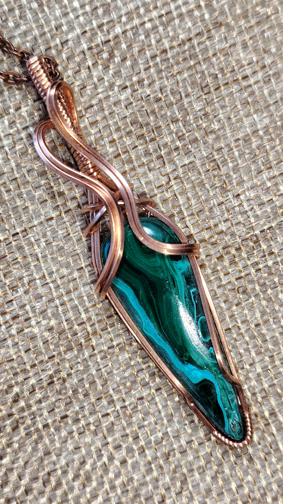 Thumbnail: Rootflow — Chrysocolla-Malachite Pendant | Bare Copper | One of a Kind