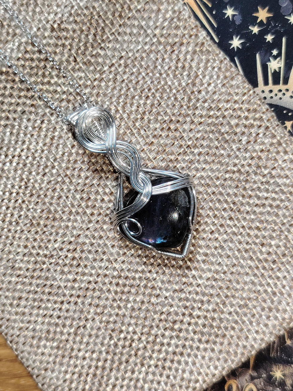Thumbnail: Shala Spectrolite Pendant – Silver Wrapped Intuition & Cosmic Vision Necklace