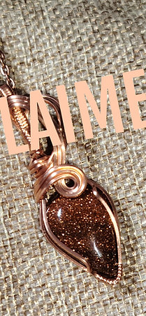 Cindersheen – Goldstone Pendant in Copper Wire | Confidence & Energy Crystal