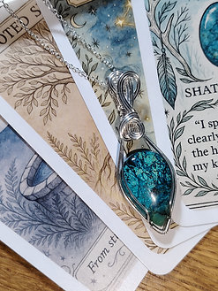 Aquaen – Shattuckite Pendant in Silver Plated Copper