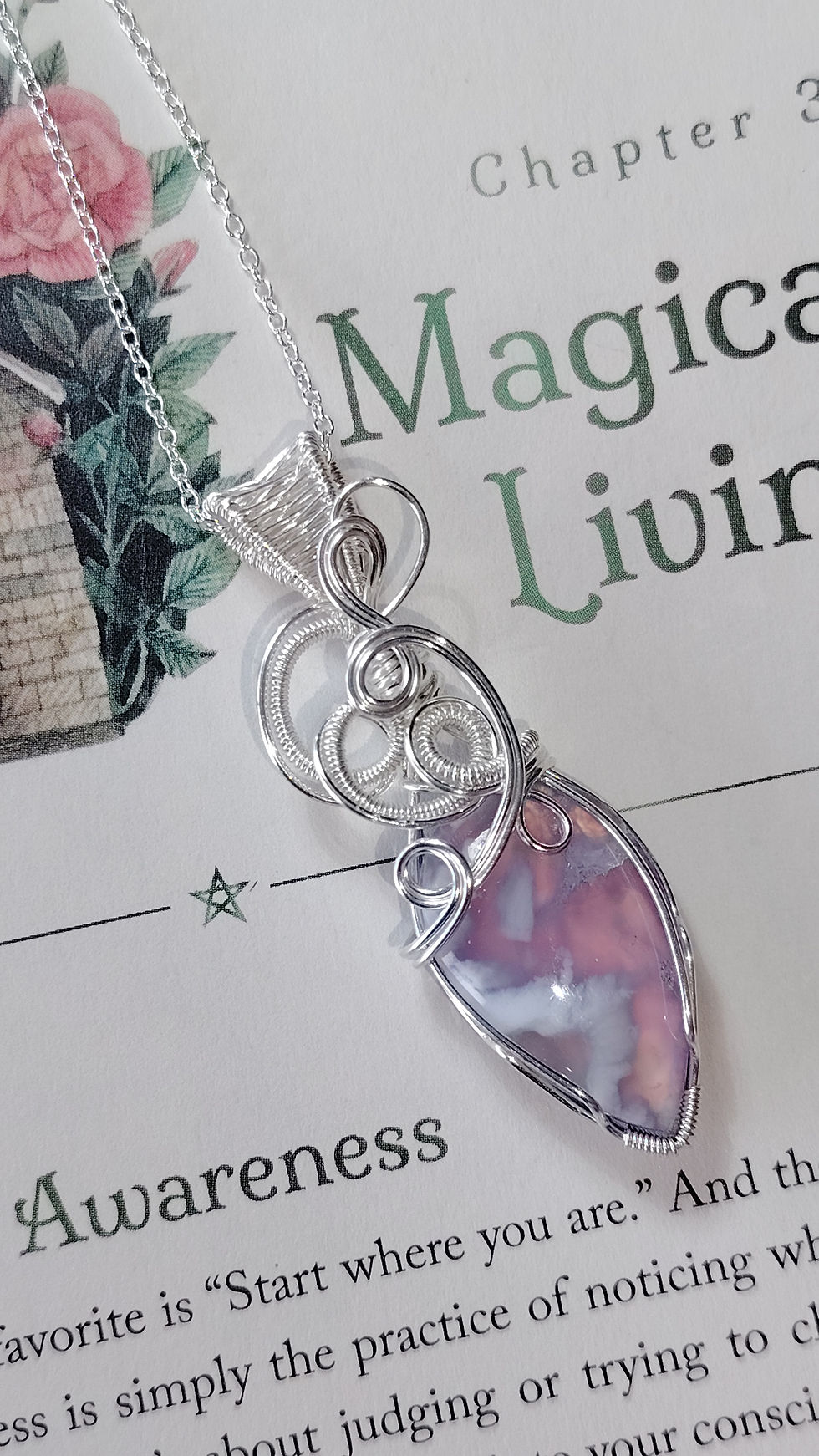 Thumbnail: Avelienne — Plume Agate Doublet Pendant | Silver-Filled Copper | One of a Kind