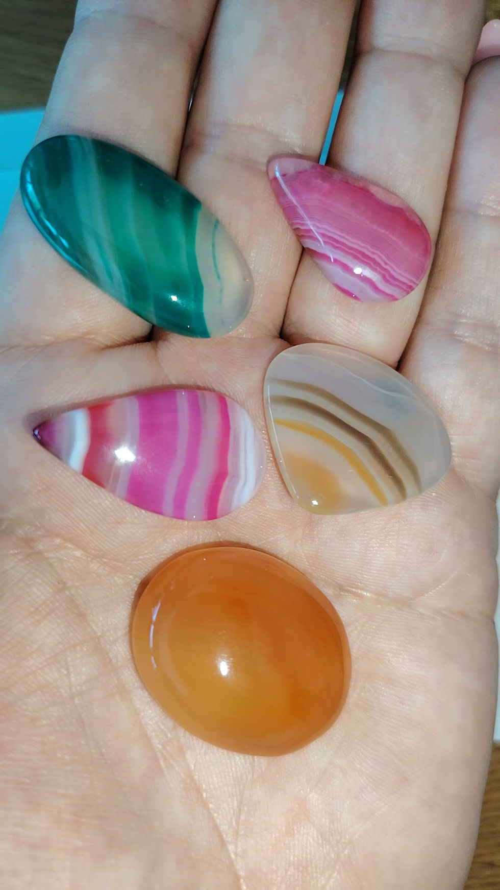 Thumbnail: Dyed Agate Cabochon Bundle – 5 Piece Jewellery Making & Wire Wrapping Set