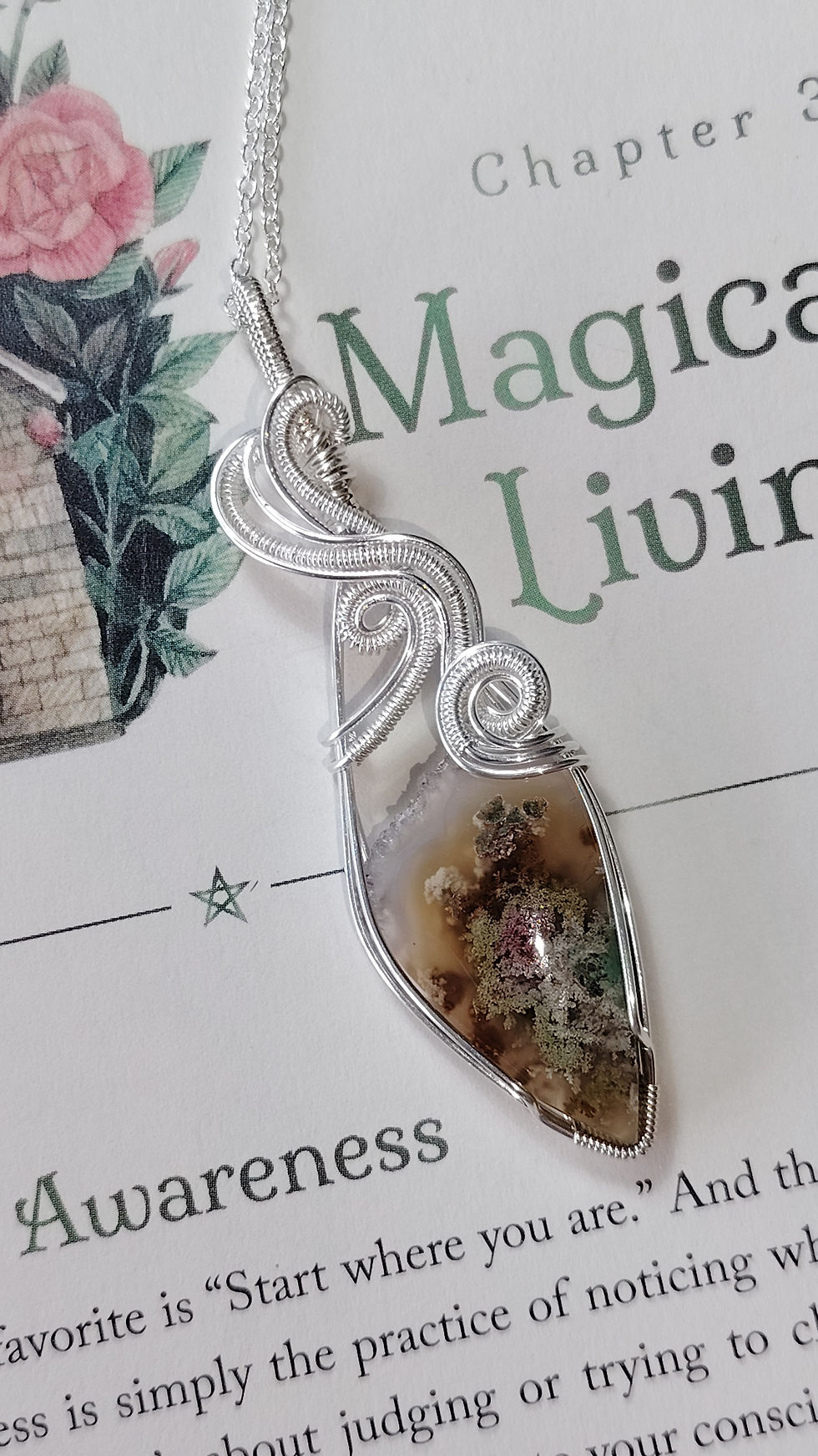 Thumbnail: Fiorelle — Ternate Moss Agate Pendant | Silver-Filled Copper | One of a Kind