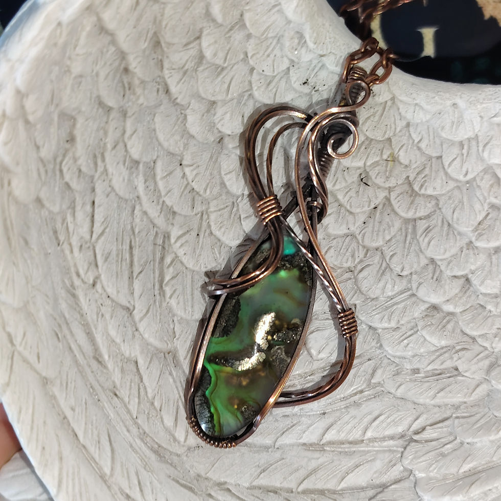 Thumbnail: Oceanspell | Marcasite Doublet Pendant | Oxidised Copper | one of a Kind