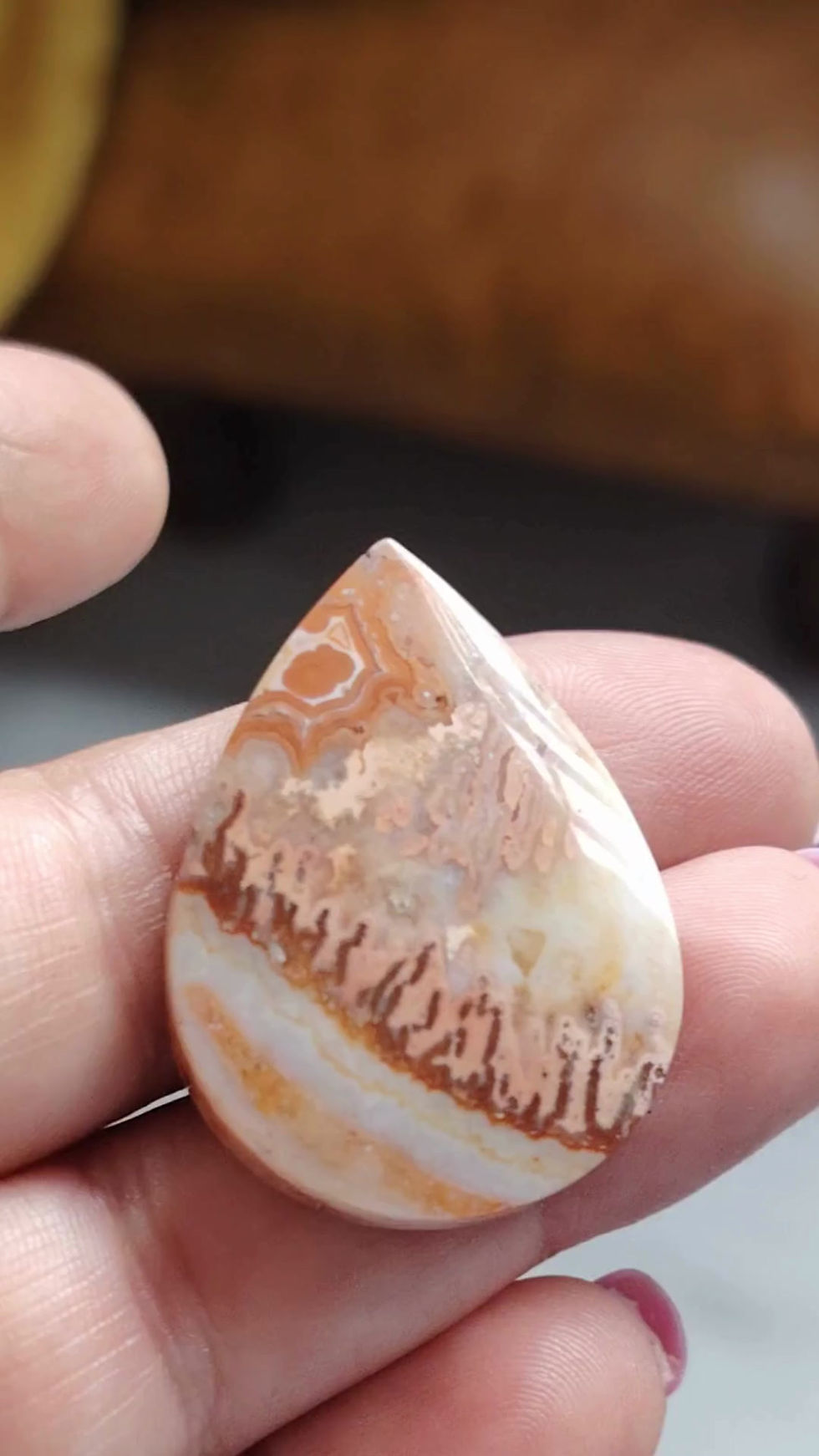 Thumbnail: Orbital Trace — Crazy Lace Agate Pendant | Bare Copper | One of a Kind