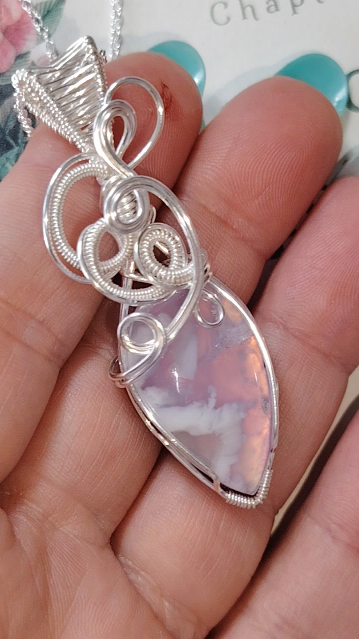 Thumbnail: Avelienne — Plume Agate Doublet Pendant | Silver-Filled Copper | One of a Kind