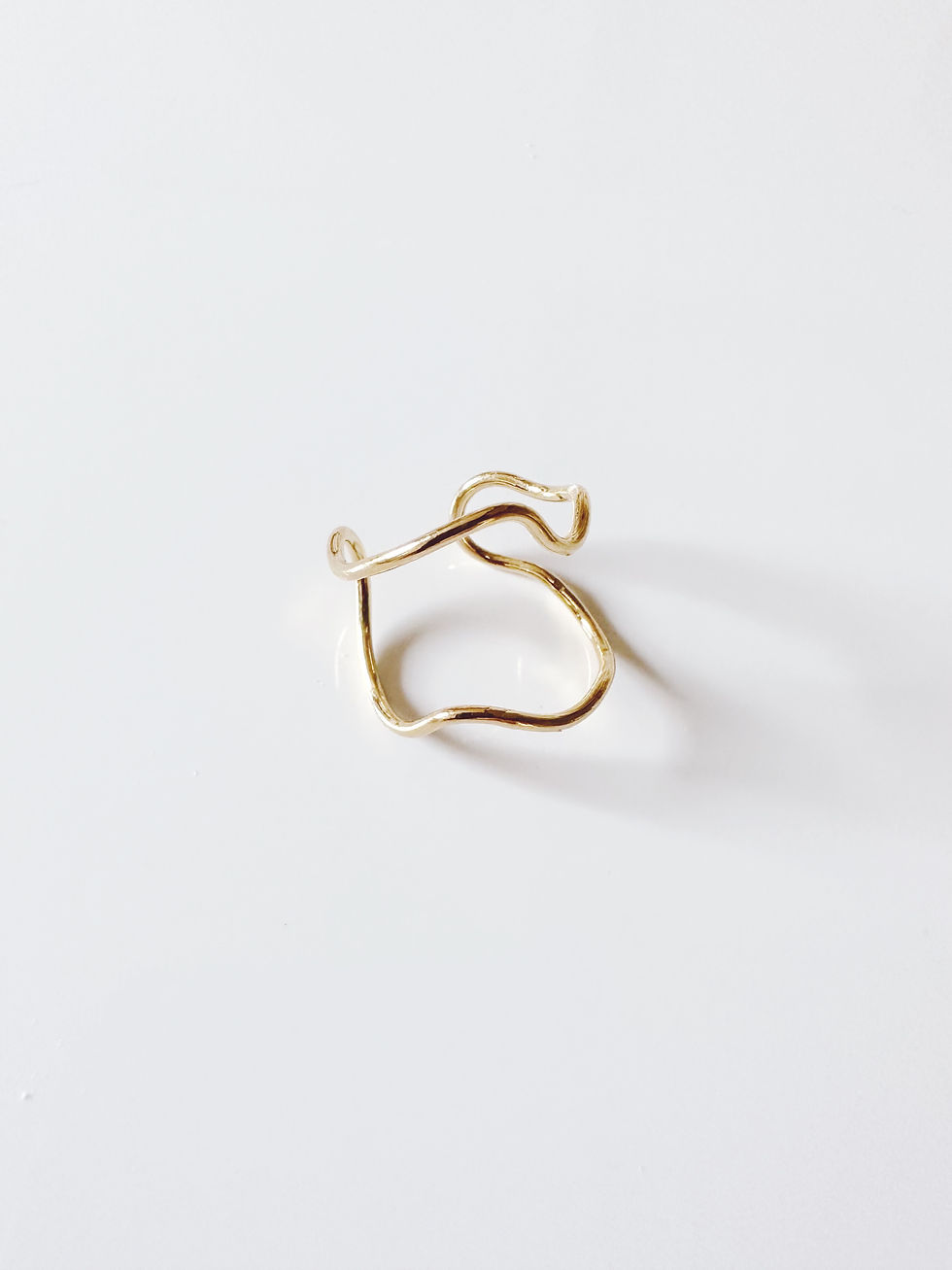 Miniature : Bague ajustable Ligne indéterminée, Dorée 1 micron