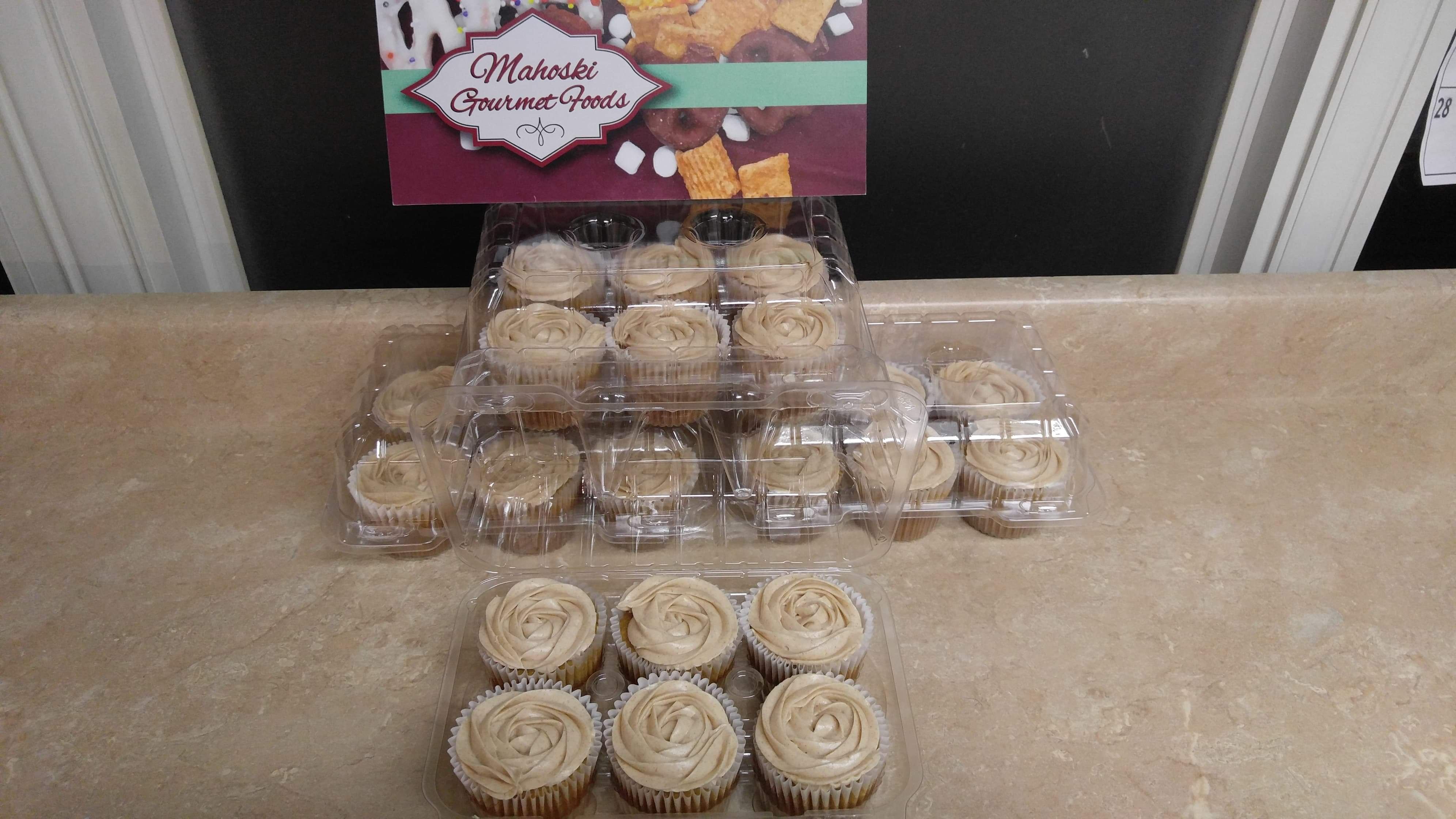 Carrot Cake Cupcakes W/Cream Cheese Icing 1/2 doz.