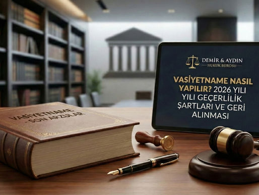 2026 yılı vasiyetname geçerlilik şartları, vasiyetname nasıl yapılır ve geri alınması hakkında hukuki bilgiler içeren tablet ve vasiyetname kitabı.