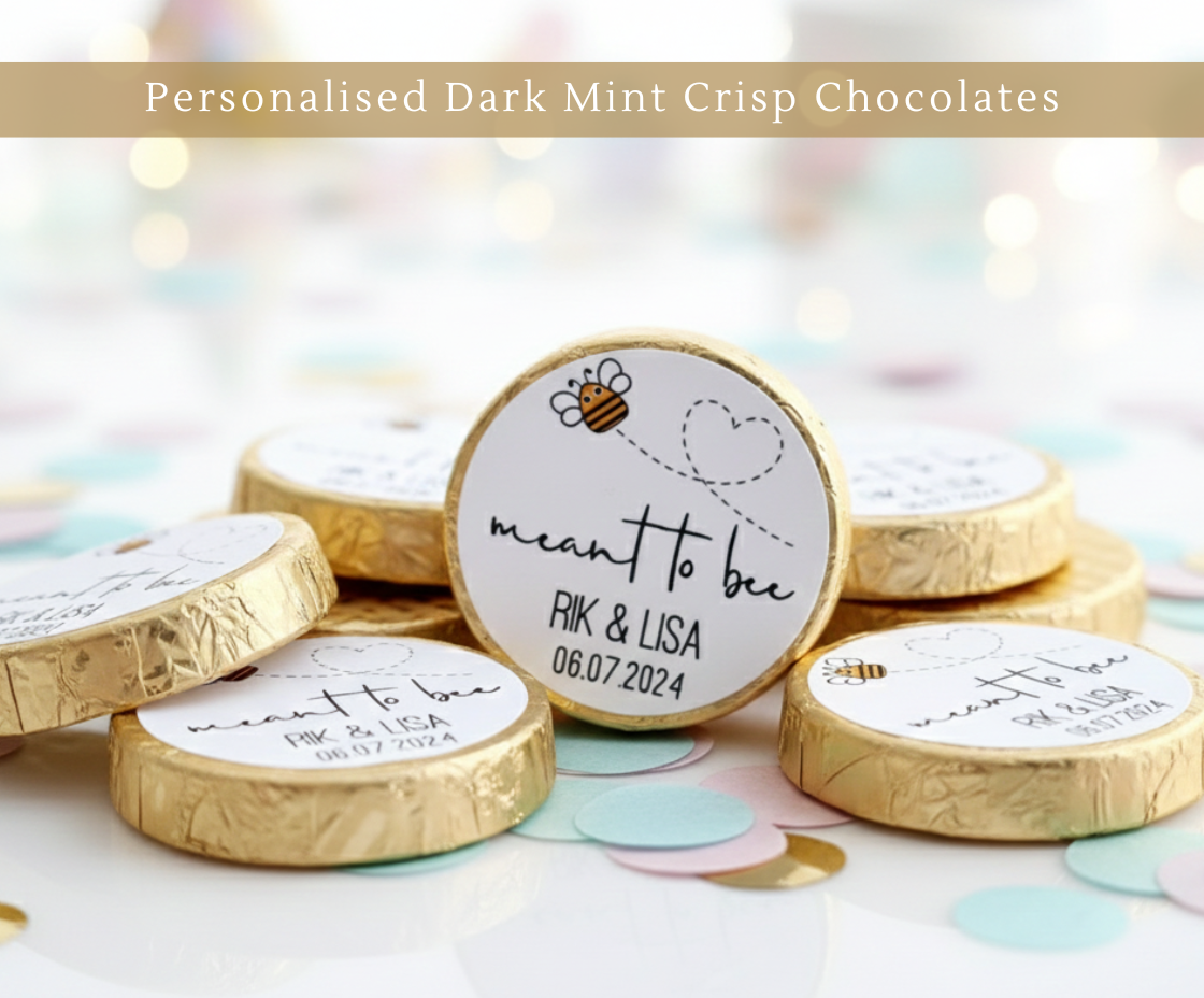 Personalised Meant to Bee Dark Mint Crisps