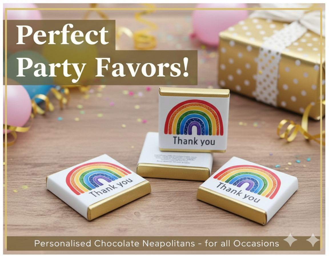 Personalised Chocolate Thank You Colourful Rainbow Favours