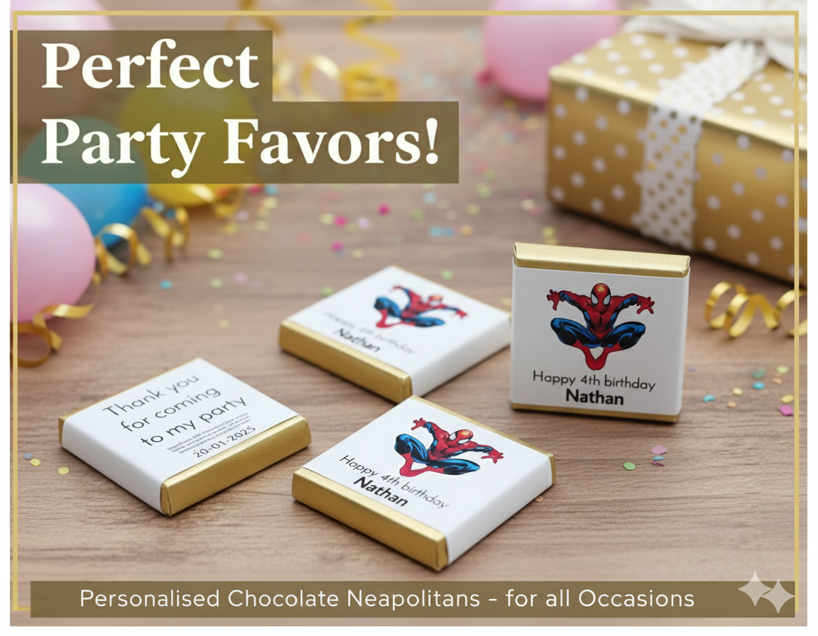 Personalised Spiderman Birthday Thank You Favours