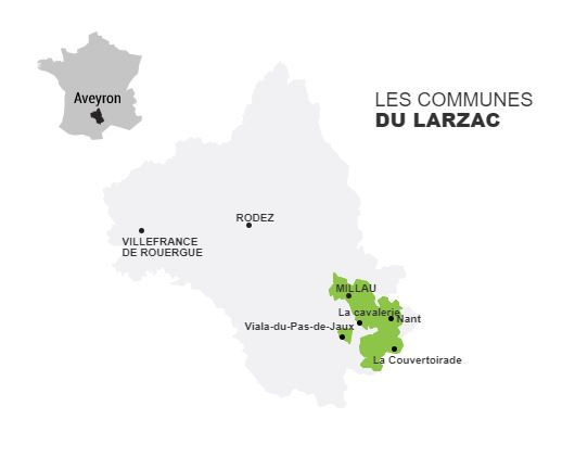 carte géographique france larzac