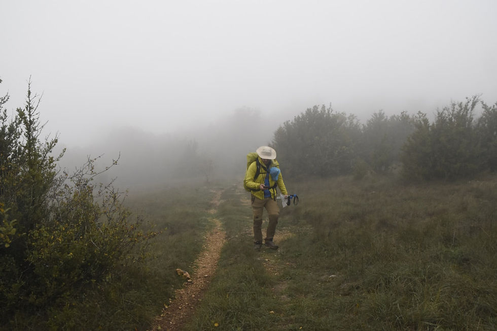 chemin brouillard