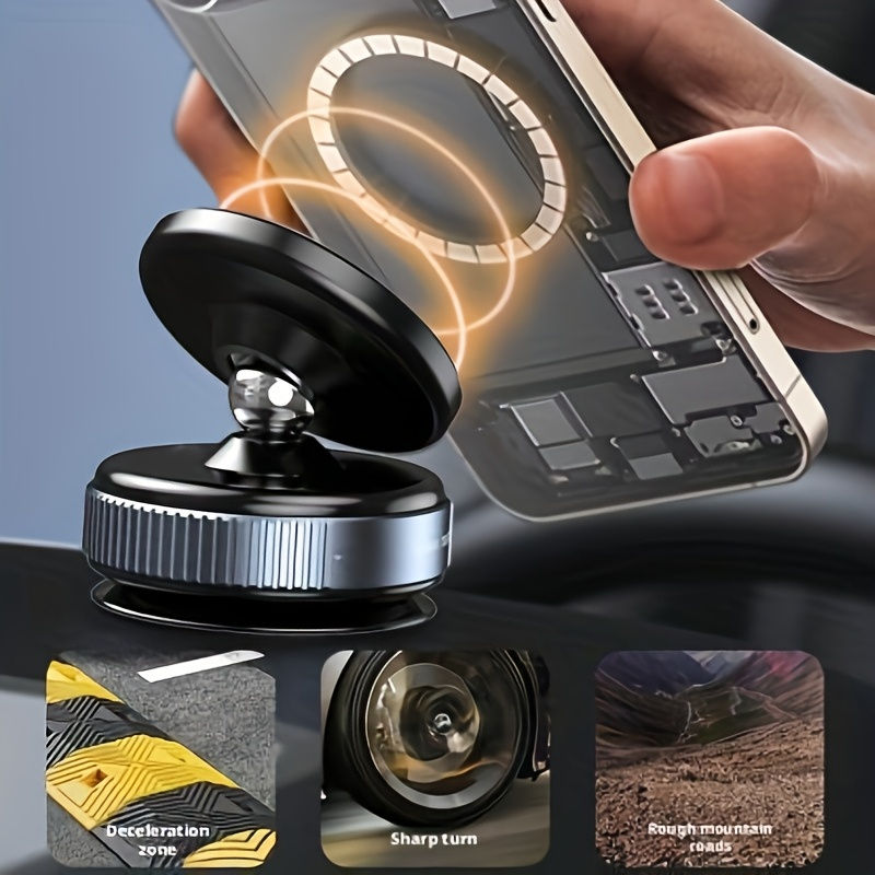 Miniatura: 🚗 Suporte Veicular Magnético 360° com Ventosa a Vácuo Automática para Para-bris