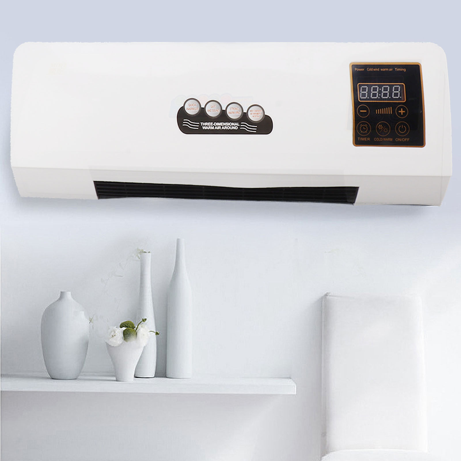 Aquecedor e Ventilador de Parede 1800W VGEBY. Quente e Ar Natural com Controle