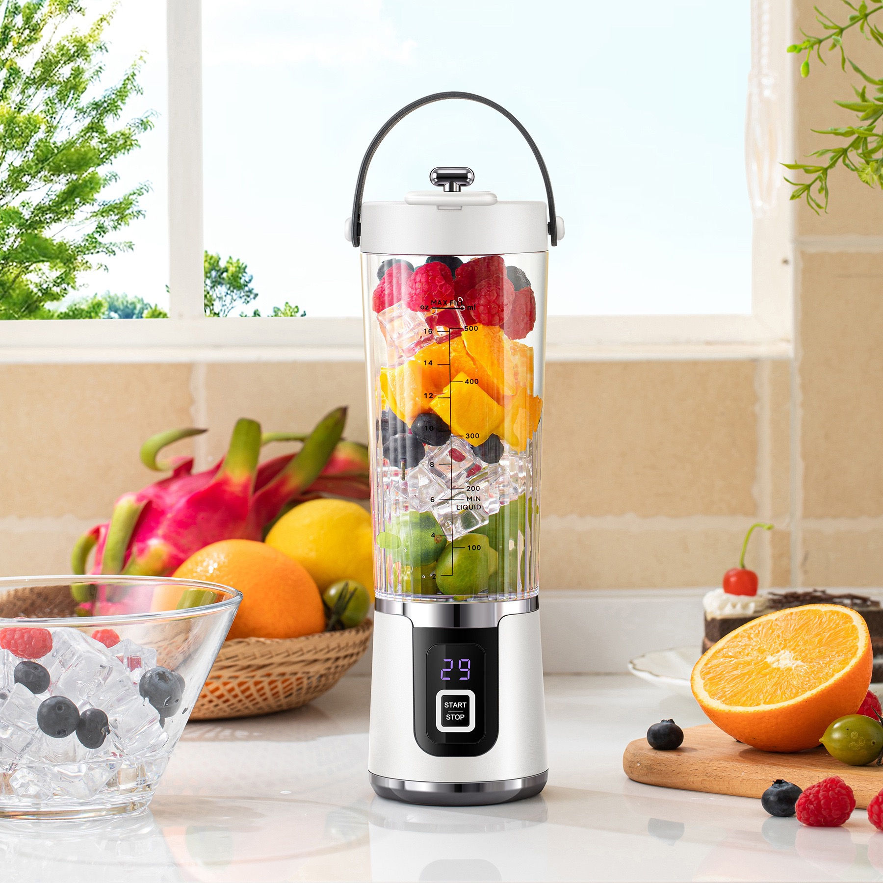 🍹 Mini Liquidificador e Extrator Portátil XH-266 80W – Duas Velocidades e Carga