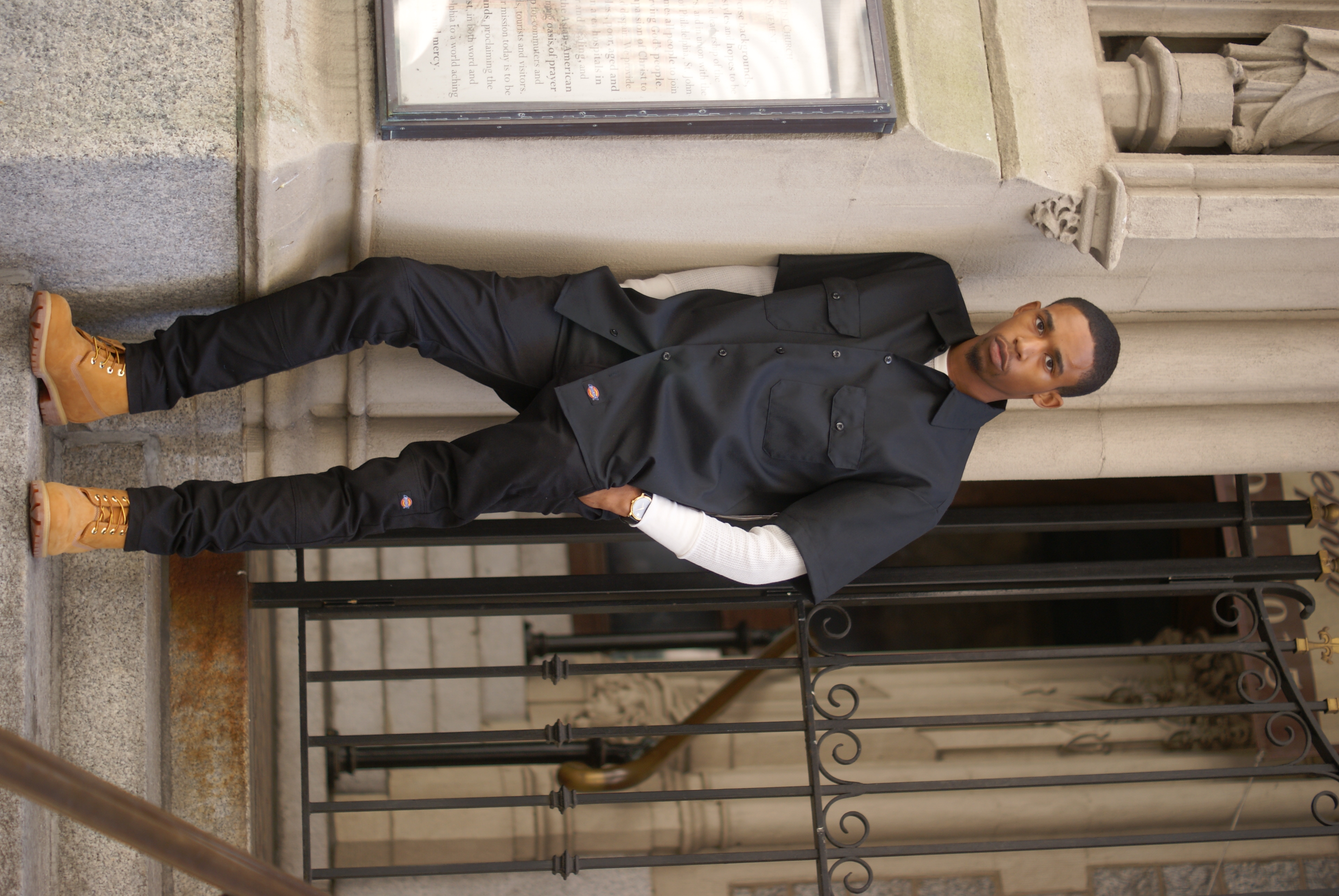 Derrick on the church steps