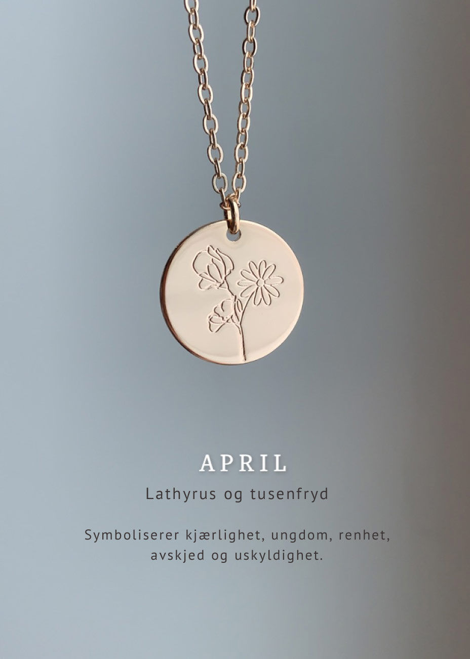 Miniatyrbilde: Fødselsblomst smykke | Blomstersmykke | Symbol |   Blomstermåned | Halskjede