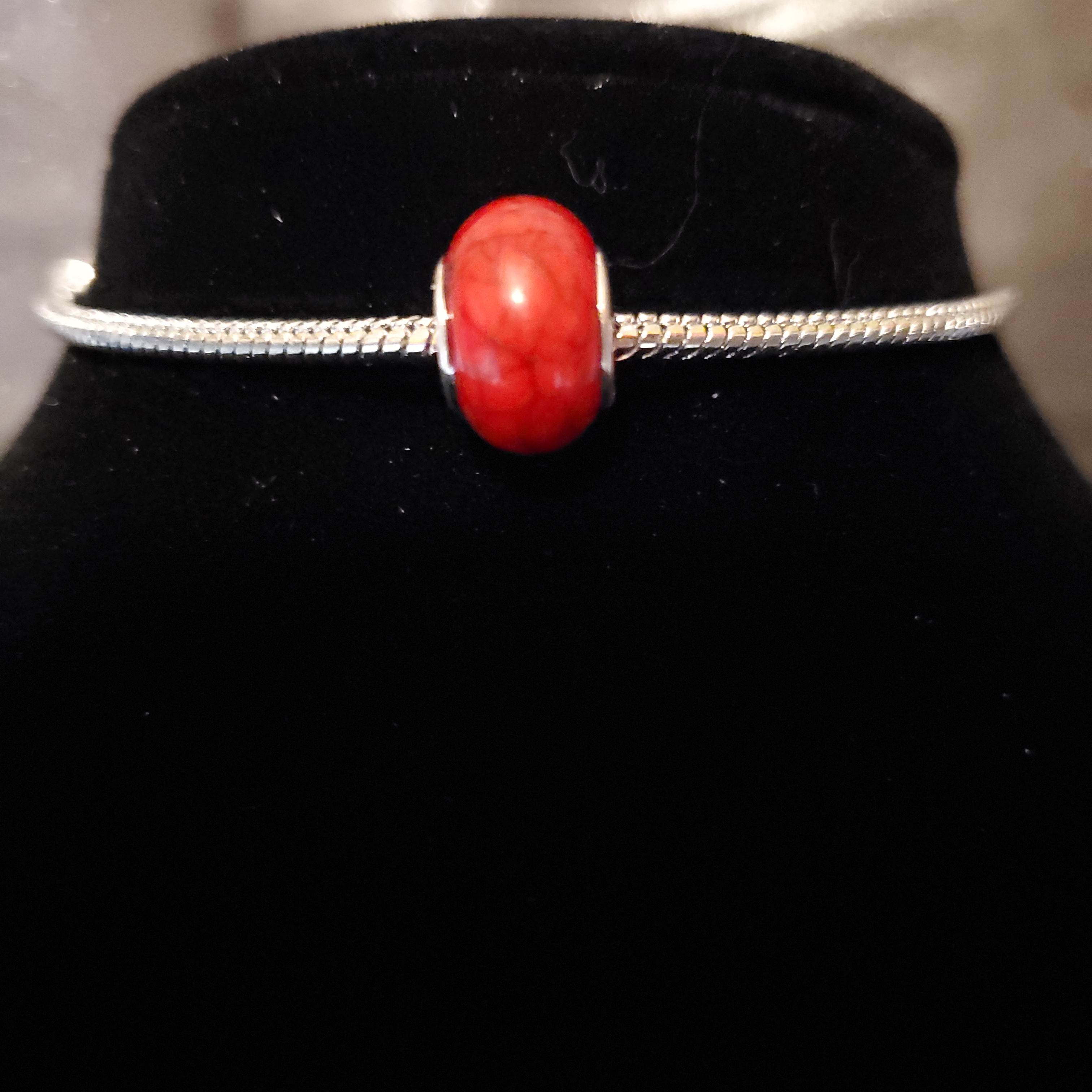 Red Marble Resin Bead