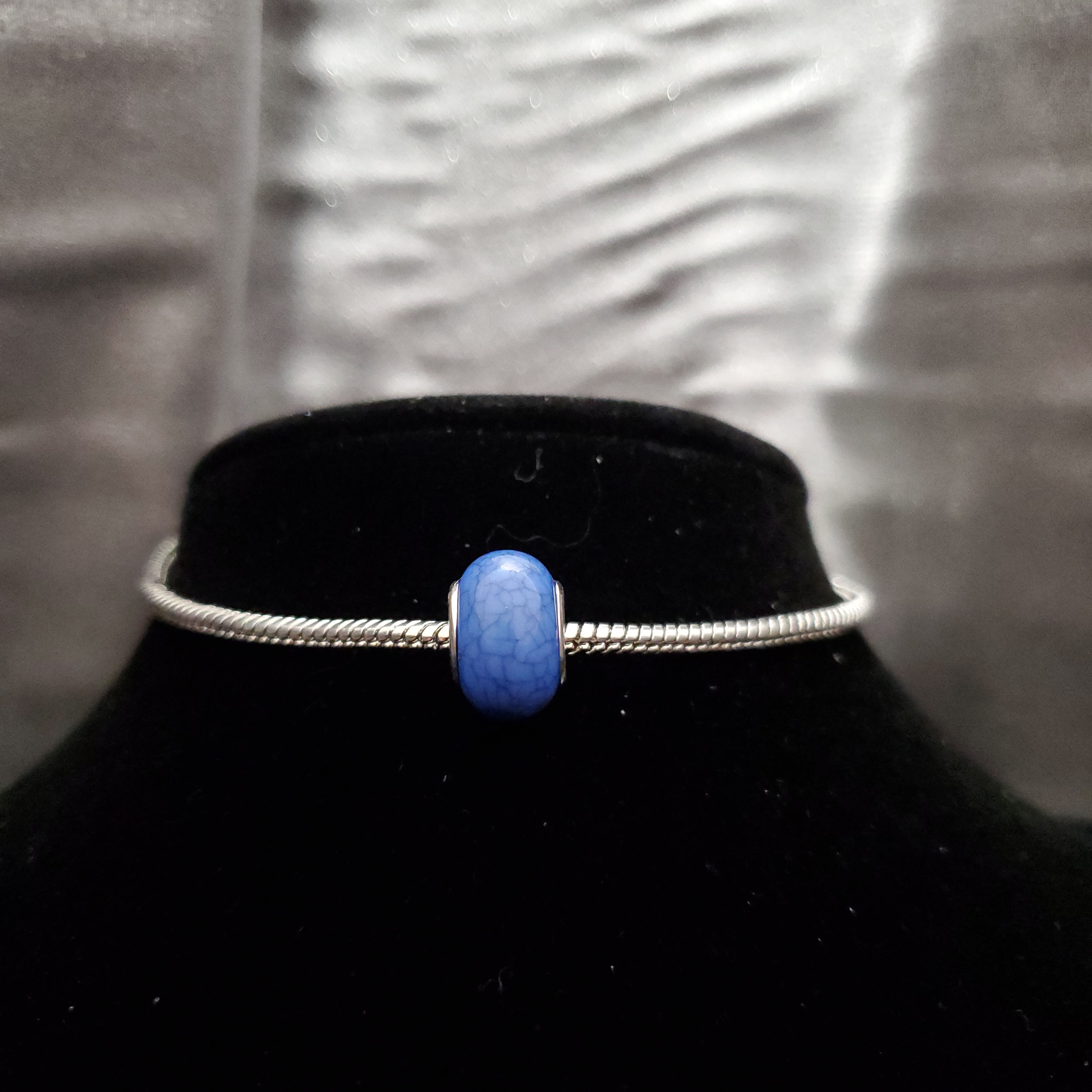 Periwinkle Marble Resin Bead