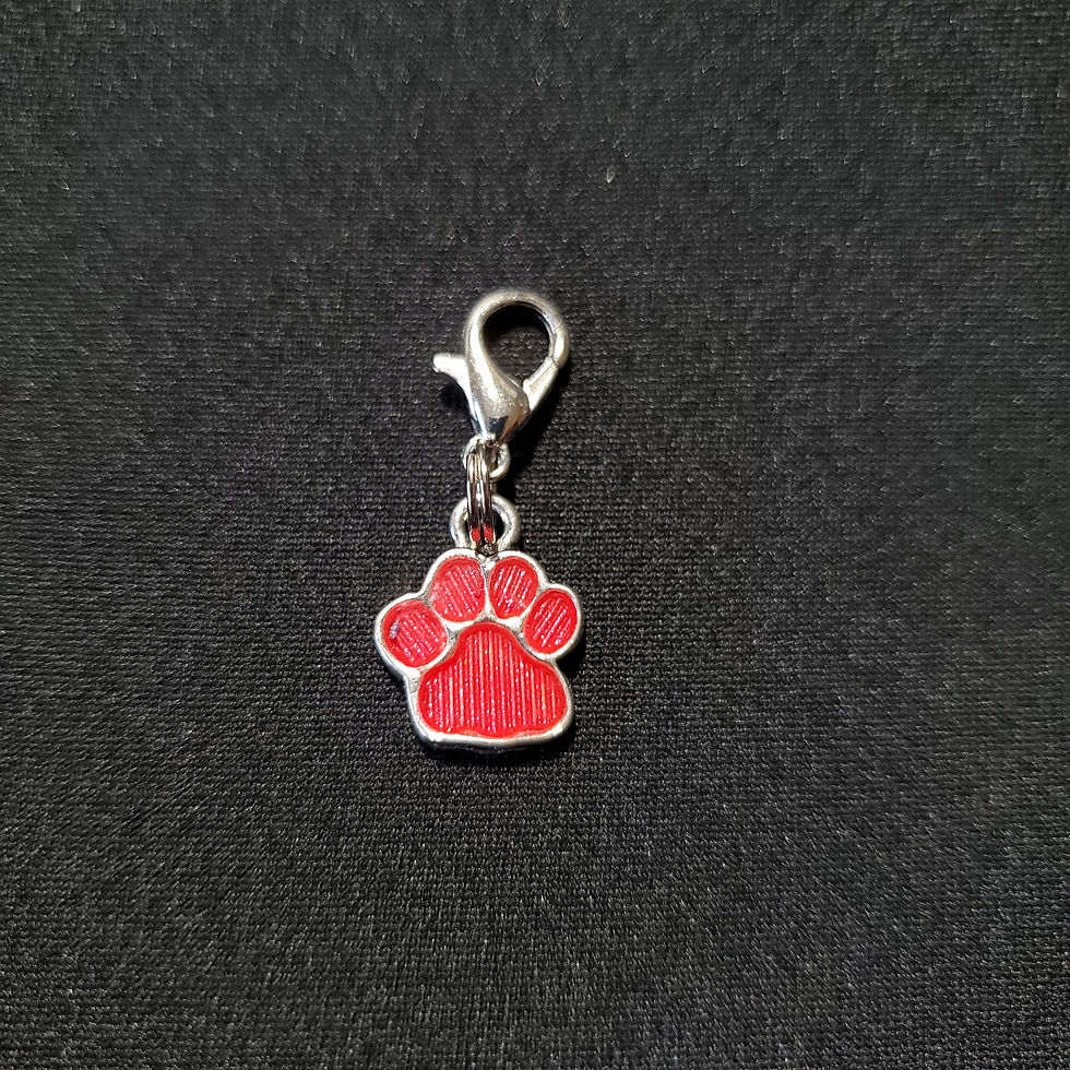 Bright Red Paw Print Charm