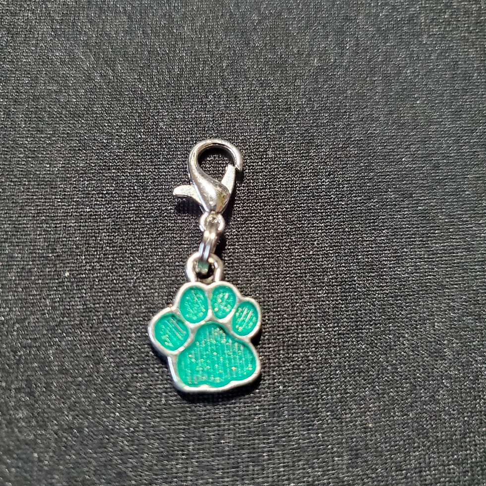 Emerald Flash Paw Print Charm
