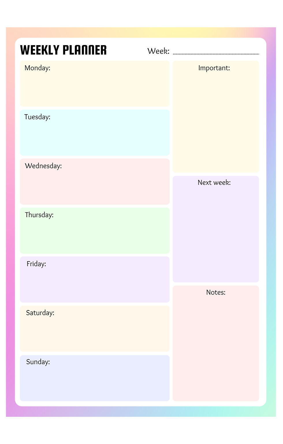 Weekly Planner