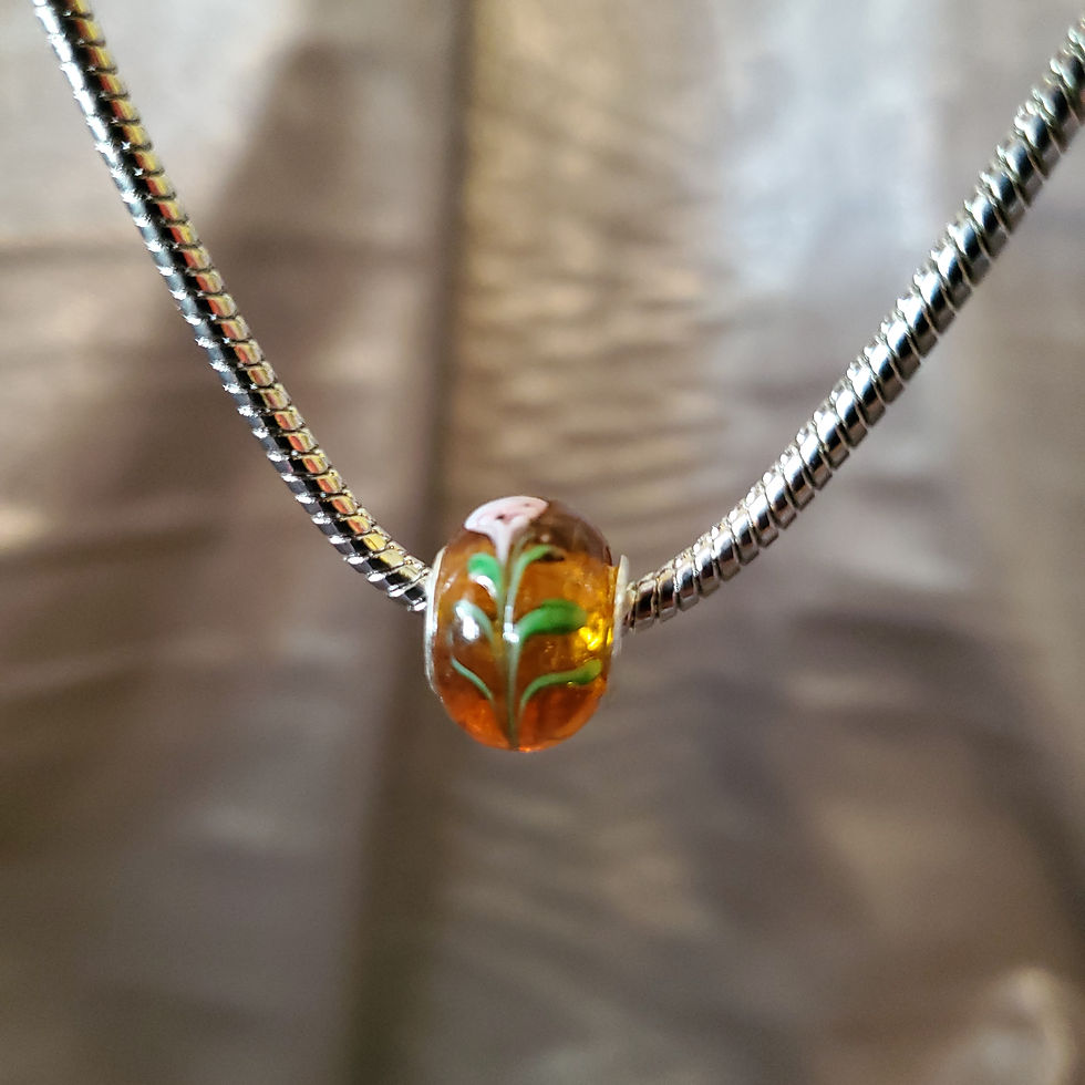 Orange Rose Glass Bea