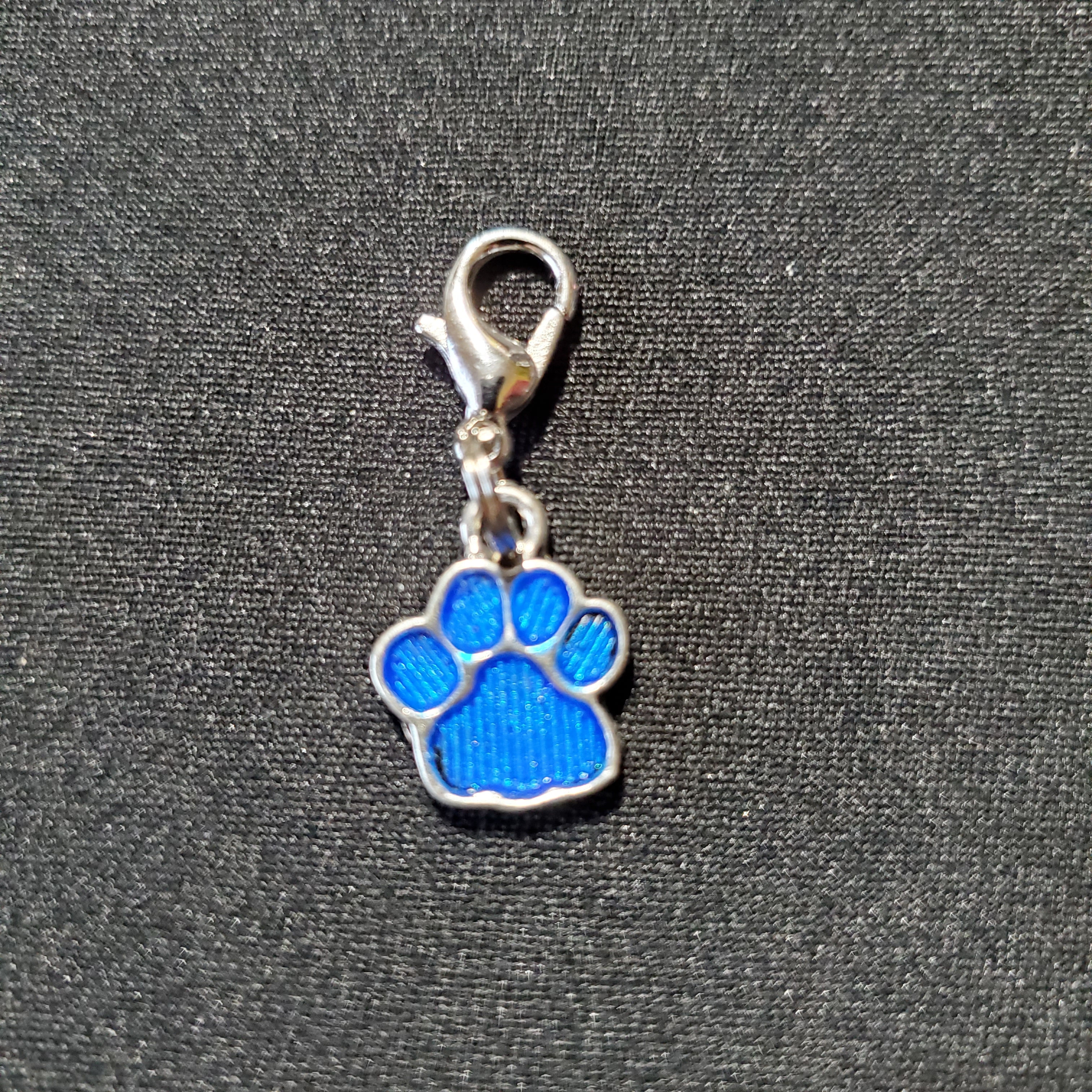 Blue Sapphire Paw Print Charm