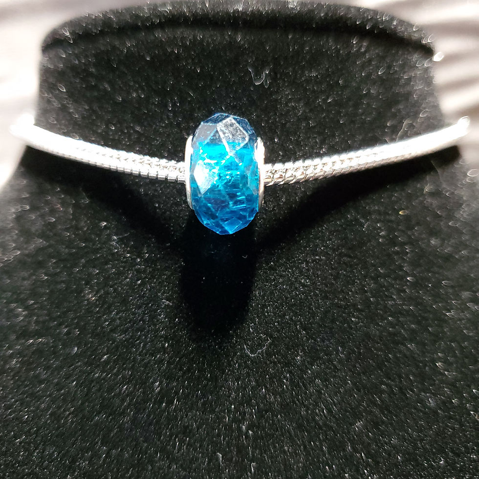 Teal Diamond Cut Crystal Bead
