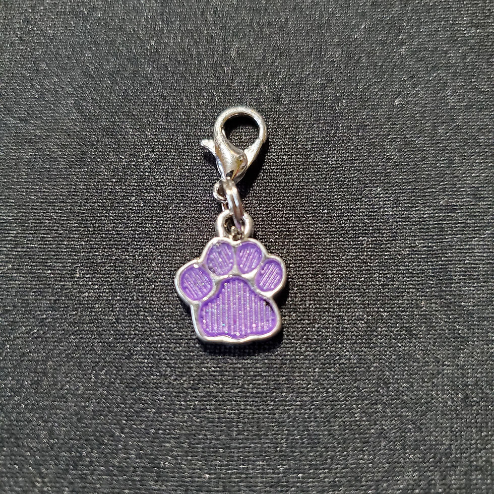 Amethyst Paw Print Charm