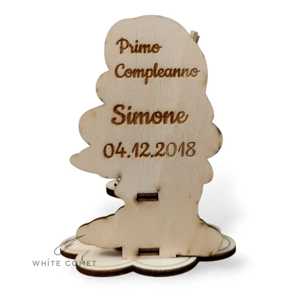 Miniatura: profumatore bomboniera in legno con boccetta in vetro, profumatore per ambienti, Brontolo, incisione nome e data, battesimo