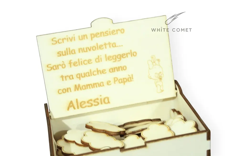 Miniatura: Guestbook Libro degli Ospiti, in legno, da firmare con penna, rosa per battesimo
